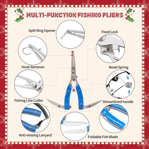 Image of XBLACK Fishing Tool Kit Fishing Pliers Fish Gripper Fishing Scale Fish Grip Tools Set Saltwater Resistant Fishing Gear (Simple Set)