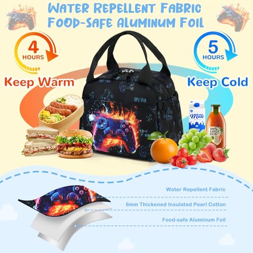 Image of CAMTOP Boys Lunch Box Kids Insulated Lunch Bag Kids Cute Lunchbox for Boys Loncheras Para Ninos