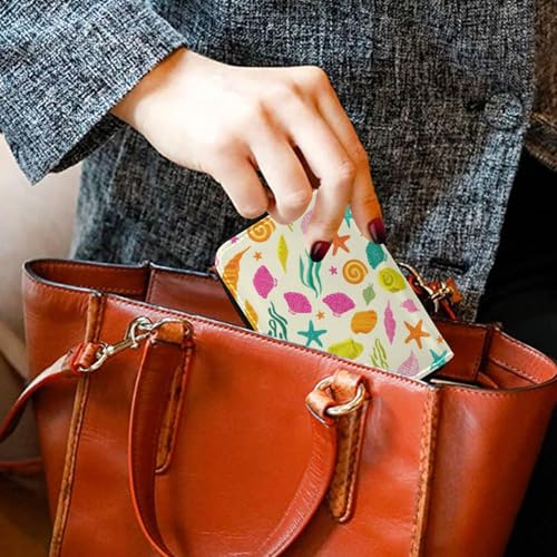 Women's Summer Ocean Credit Card Holder Wallet Leather Zipper Card Case for Ladies Girls 20301126 7