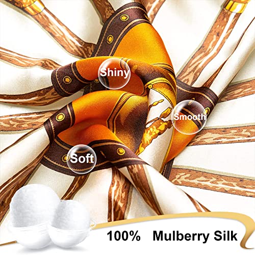 Pure Silk Scarf Neckerchief for Women (with Scarf Ring) Head Scarves For Hair4