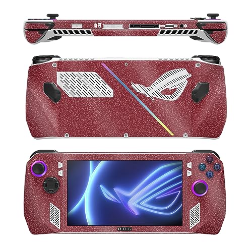 Image of MightySkins Glossy Glitter Skin Compatible with Asus ROG Ally - Solid Burgundy | Protective, Durable High-Gloss Glitter Finish | Easy to Apply