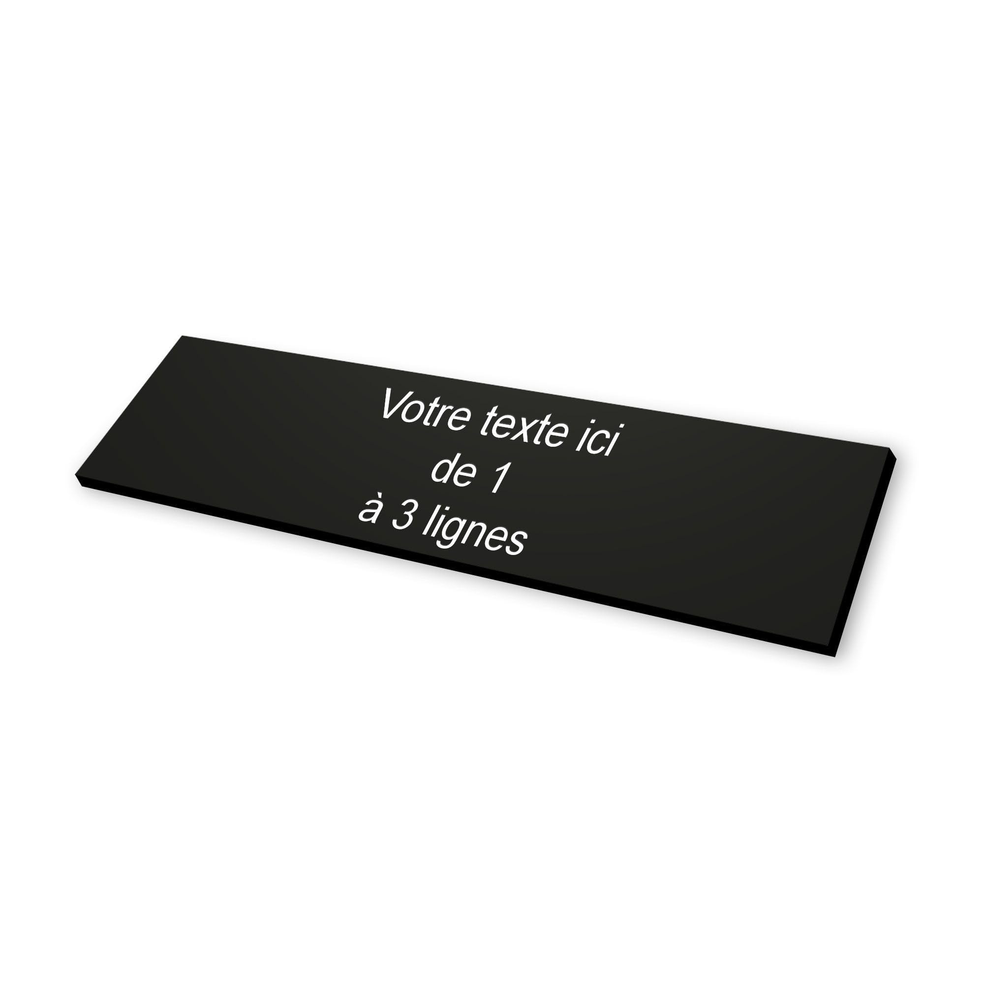 Engraved Letterbox Sign, Self Adhesive 10 x 2.5 cm, Standard Customisable - 1 to 3 Lines at No Extra Cost Black