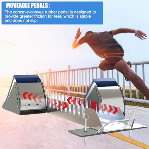Supvision Startblock Bahn Feld Multifunktionsbahn Startblöcke für Sprinten 6 Winkel verstellbare Pedale Aluminium Laufblöcke für Leichtathletik Kunststoff Startbahn Aschenbahn