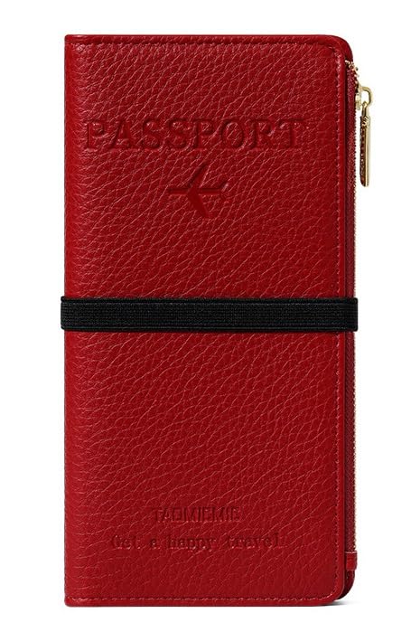 DOB SECHS Leather Passport Holder, RFID Blocking Passport Wallet Credit Cards Case for Women, Travel Accessories Organizer Pouch Bag with ID Window+