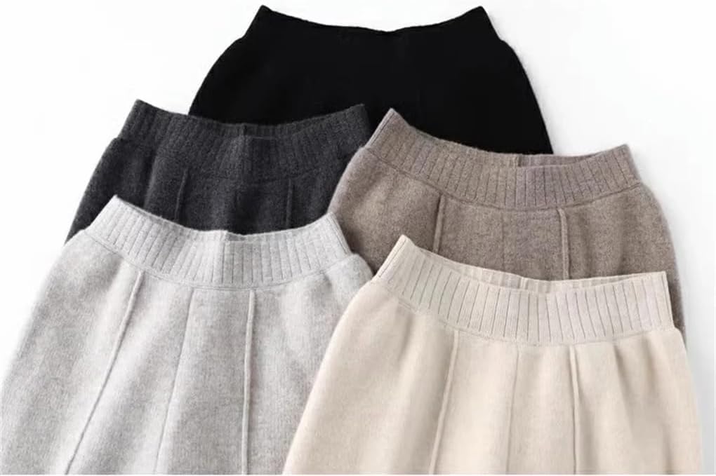 Women Casual Solid Knitted Pants Loose Wide Leg Pants High Waist Knitted Sports Pant Wide Leg Work Pants