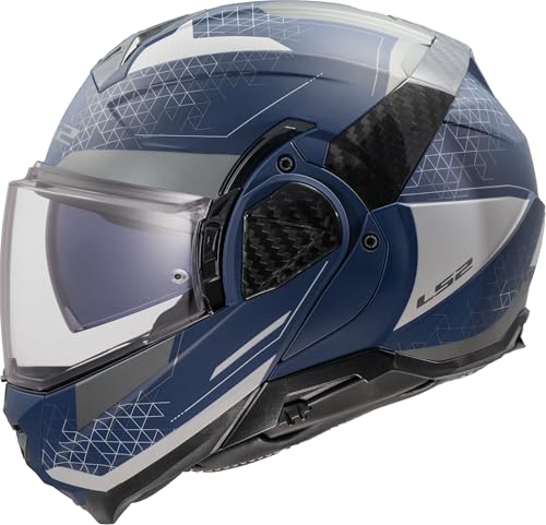 LS2, Casco Moto Modular ADVANT II ASTRAL Navy Blue Grey, XXL