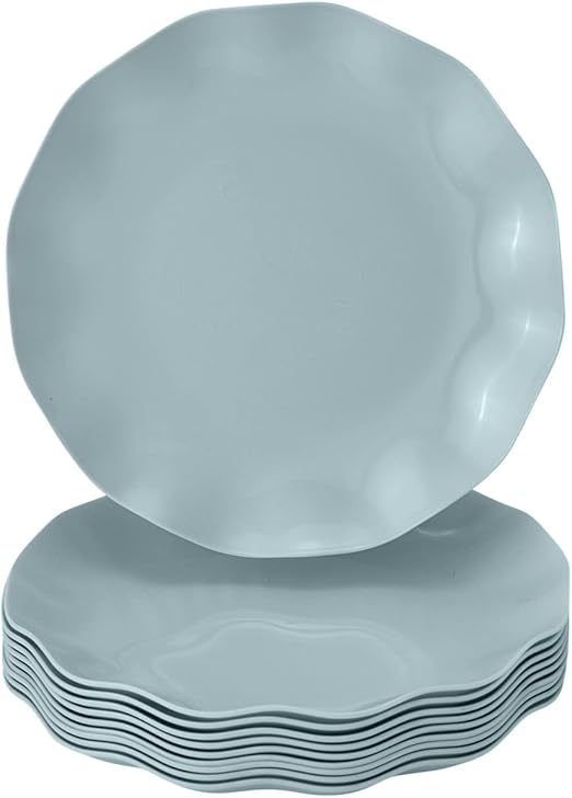 Elegant Plastic Plates for Party with Scalloped Rim (10 PC