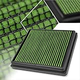 Green Reusable&Washable High Flow Drop-in Air Filter Compatible with 14-17 VW Polo Jetta Golf 1.6L
