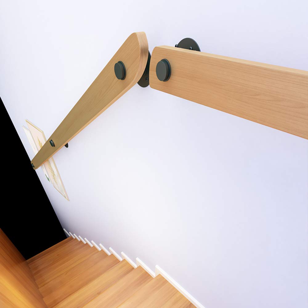 HMTE Wandmontierter Treppenhandlauf Kieferntreppenhandläufe Modernes Treppengeländer Komplettset Gartenkorridor Lofts Terrassengeländer (Size : 12ft/360cm) (500cm)
