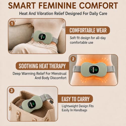 Image of BRONTIX Menstrual Pain Relief Heating Pad | Electric Period Cramp Massager