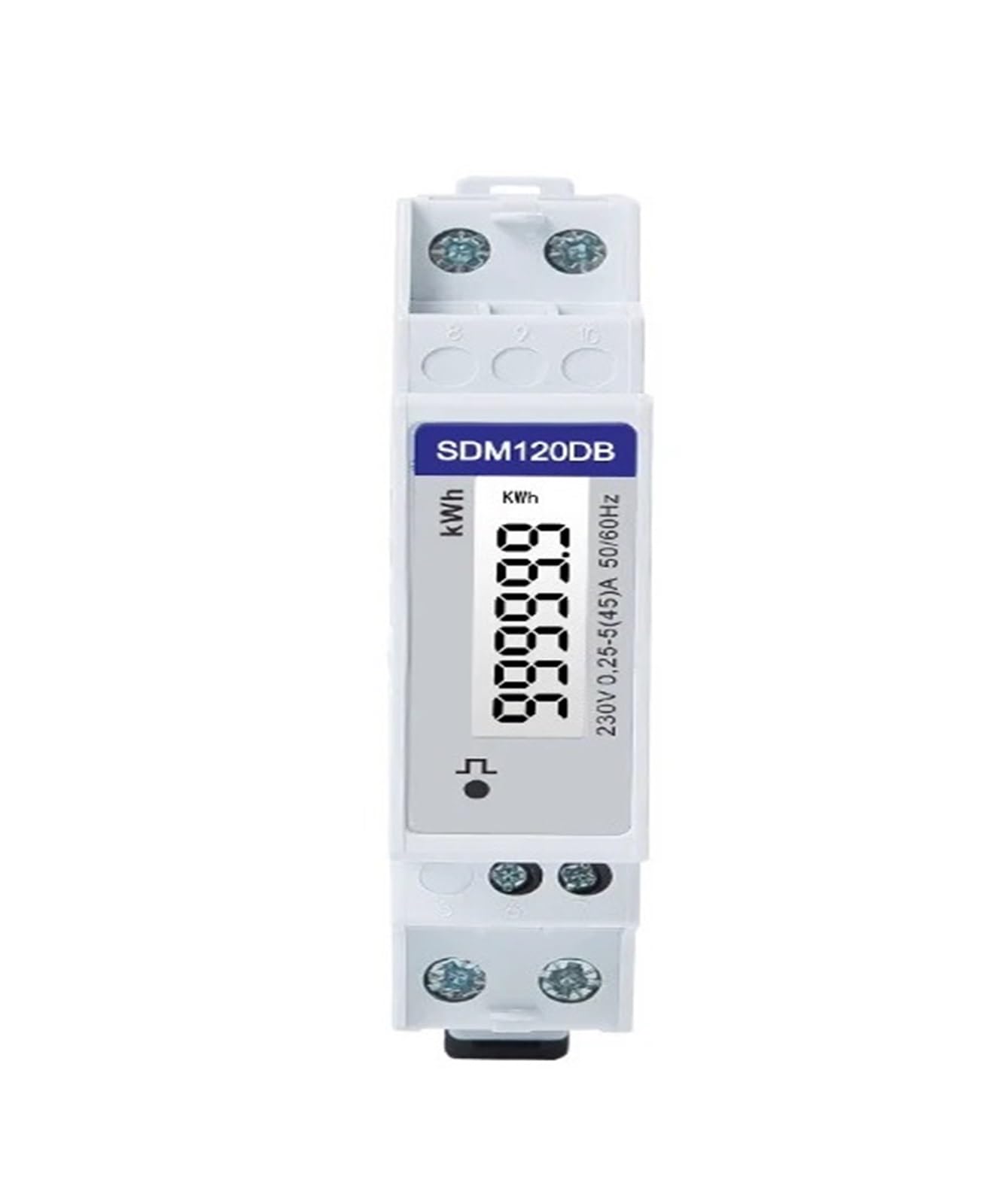 PXQCHAVLN Energy Meter SDM120DB 5 A 220/230V Single Phase DIN Rail 17.5mm White Backlight
