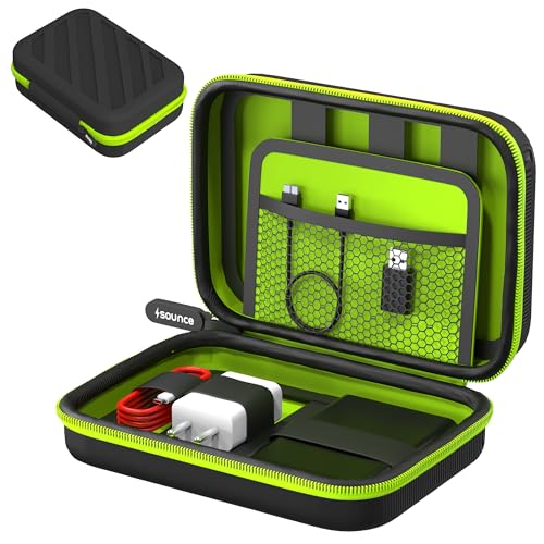 Image of Sounce Premium External Hard Drive Disk Case Cover 2.5 Inch, 6.35cm Storage Organizer Bag /Pouch for Hard Disks, SSD Earphones, Power Bank, Mobile Charger, USB Cables | Water Resistant Material, Black
