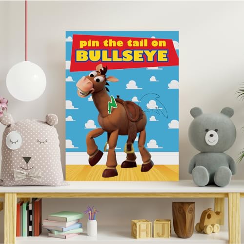 Oulun A110-1 Toy Inspired Stories Party Supplies, Pin The Tail On The Bullseye Party Game, Large Poster 24Pcs Reusable Tail Stickers For Kids Boys Birthday Party thumb #5