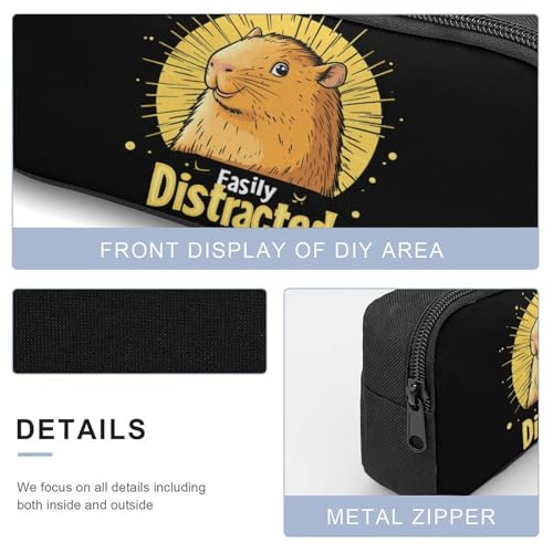 Easily Distracted By Capybaras Large Travel Backpacks Carry on Backpack Weekender Bag with 2 Storage Pockets for Men And Women4