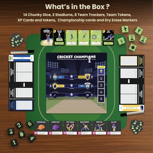 Cricket Champions Boardgame Light Strategy Dice Game miniatura 3