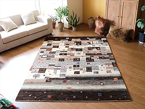 Amazon | ギャッベ ノウバフト ウール100% 手織りラグ Farhadian