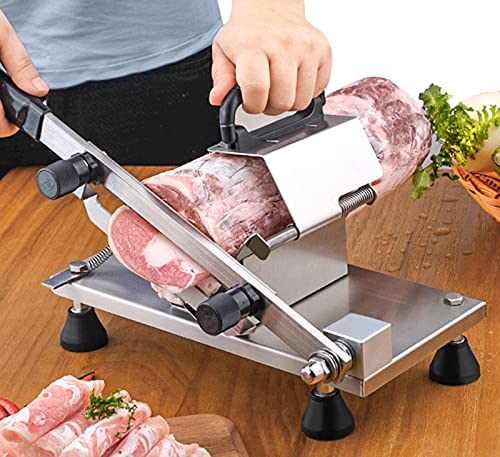 Limited Discount BAOSHISHAN Manual Meat Slicer Frozen Meat Slicer Slicing Machine Stainless Steel Meat Cleaver for Beef Mutton Roll Bacon Vegetable Home Use Hotpot Shabu Shabu