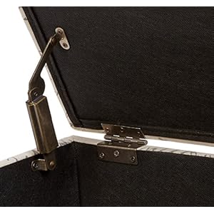 FIRST HILL FHW Elaina Square Fabric Storage Ottoman with Script-Style Pattern - Neutral Beige FIRST HILL FHW Elaina Square Fabric Storage Ottoman with Script Style Pattern Neutral Beige