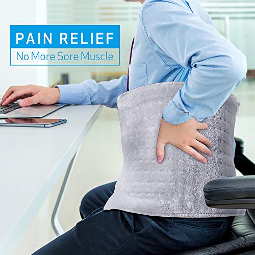 Electric Heating Pad, Large Fast Heat Therapy Wrap, Dry/Moist Heat Pad for Cramps, Pain Relief for Abdomen, Neck, Shoulder, Arms, Legs, Back and Waist 12" X 24", 2 Hours Auto Shut Off - Thumbnail 4