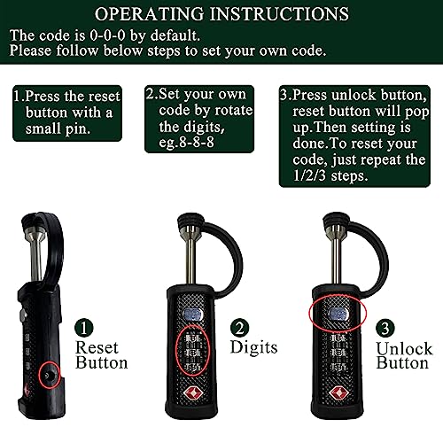 Image of LAFENLIN TSA Approved Firearm Travel Case Locks, Gun Case Hard Pistol Cases Lock Gun Carrying Case Lock, Cut-Proof Case TSA Padlocks for Rifles /Revolver /Handgun /Camera Hard Cases