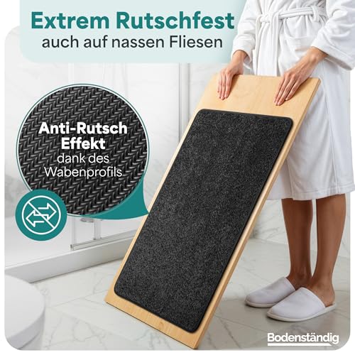 Bodenständig® Badematte rutschfest waschbar - Badvorleger Schwarz – Ansicht 5