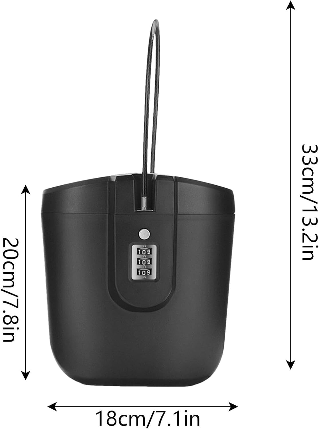 Coffre-fort de plage portable à chaîne - 2 l - Anti-vol - Sac de sécurité - Coffre-fort de voyage mobile avec serrure à chiffres - Boîte à lettres pour la plage, le camping, les voyages, le sport, le