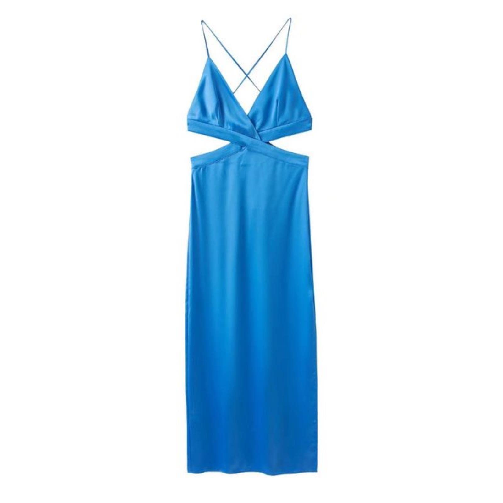 Vestido de moda para mujer, vestido de cuello en V, abertura de verano, vestido midi para mujer, elegante, sexy, para fiesta, camisola