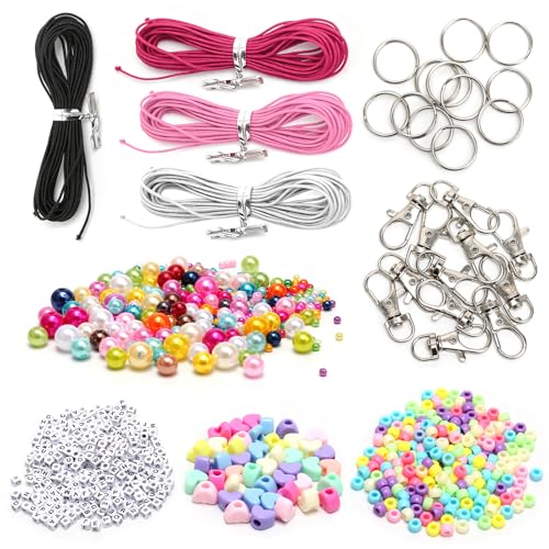 700 Pcs Keyring Making Kit, DIY Keychain Making Kit for Craft, Bag Charms, Jewelry and Meaningful Gifts