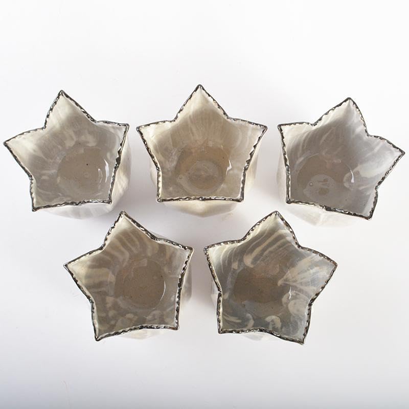 和食器 平安 半月造 桔梗形 小鉢 五客 共箱 D R6726