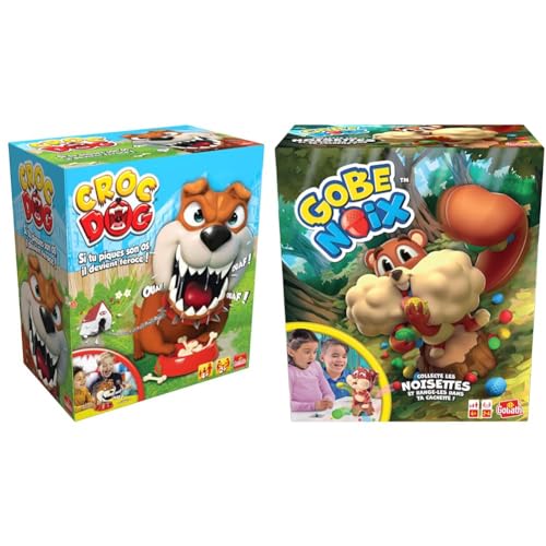 Croc Dog - Jeux de Société pour Enfants dès 4 Ans - Piquez Les Os du Croc Dog Avant qu'il ne se Réveille & Gobe Noix - Jeux de Société Amusant pour Enfants - A...