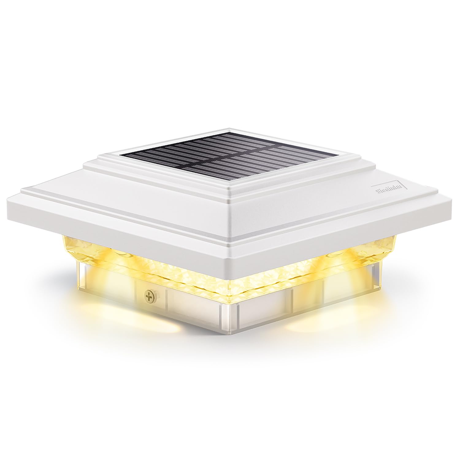 Siedinlar Solar Post Lights Outdoor Waterproof IP44, 2 Color Modes LED Solar Post Cap Lights