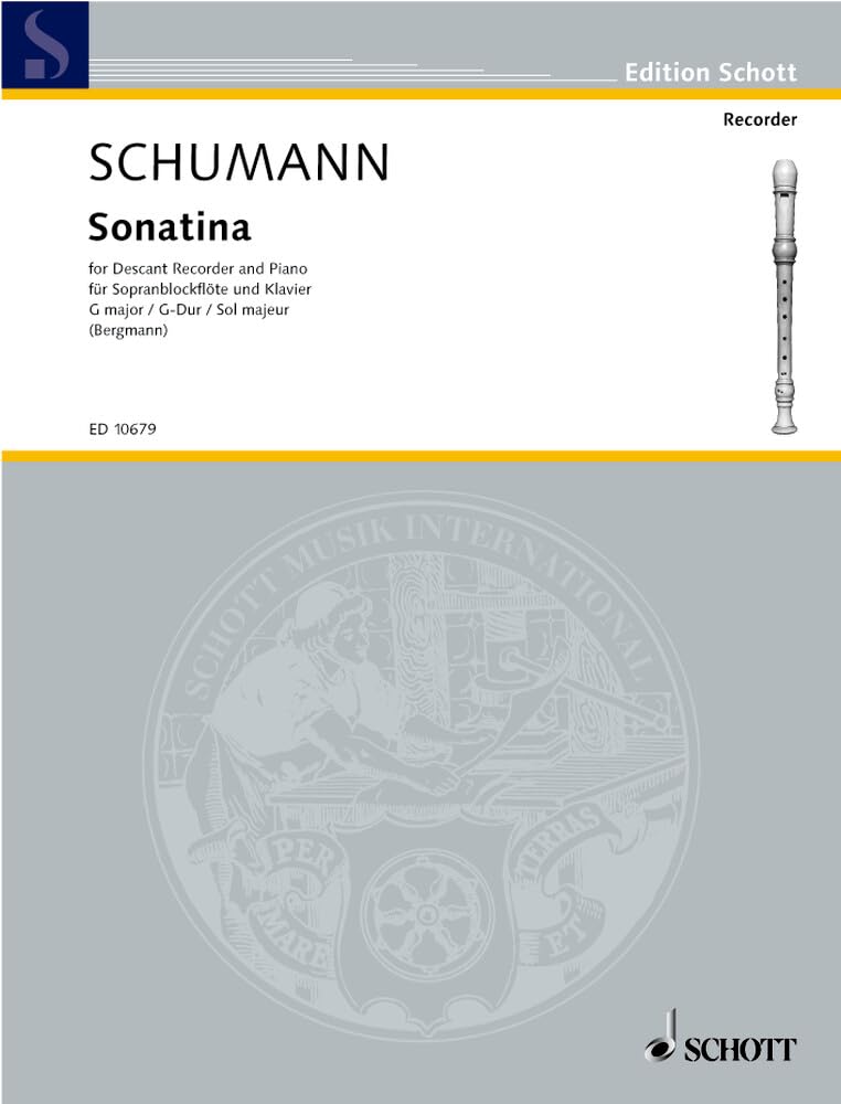 Sonatina G Major descant recorder and piano partition imprimée pour duo instrumental