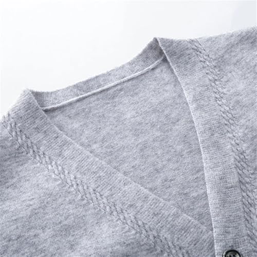 Men's Wool Blend Sleeveless Sweater Vest Basic V-Neck Business Button Down Knitted Cardigan Vest4