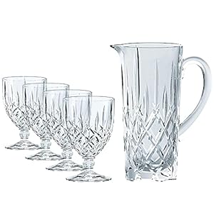 Spiegelau & Nachtmann, 5-delige set met 1 karaf (1190 ml) + 4 x wijnglazen (350 ml), kristalglas, Noblesse, 102387