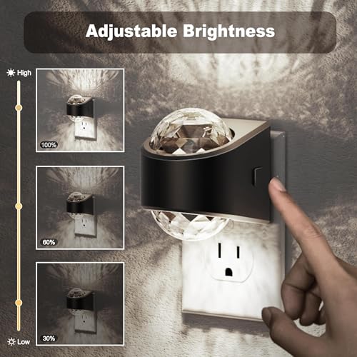 Image of JandCase Night Lights Plug into Wall, 2 Pack Star Projector Night Light with 5000K Daily White, Automatic Galaxy Nightlight Plug in with Light Sensor for Bathroom Hallway Room Decor