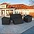 MUTUSHI Patio Furniture Cover Set 4 Piece Outdoor Furniture Cover Waterproof, 600D Heavy Duty Lawn Outdoor Patio Furniture Set Covers -Black Large