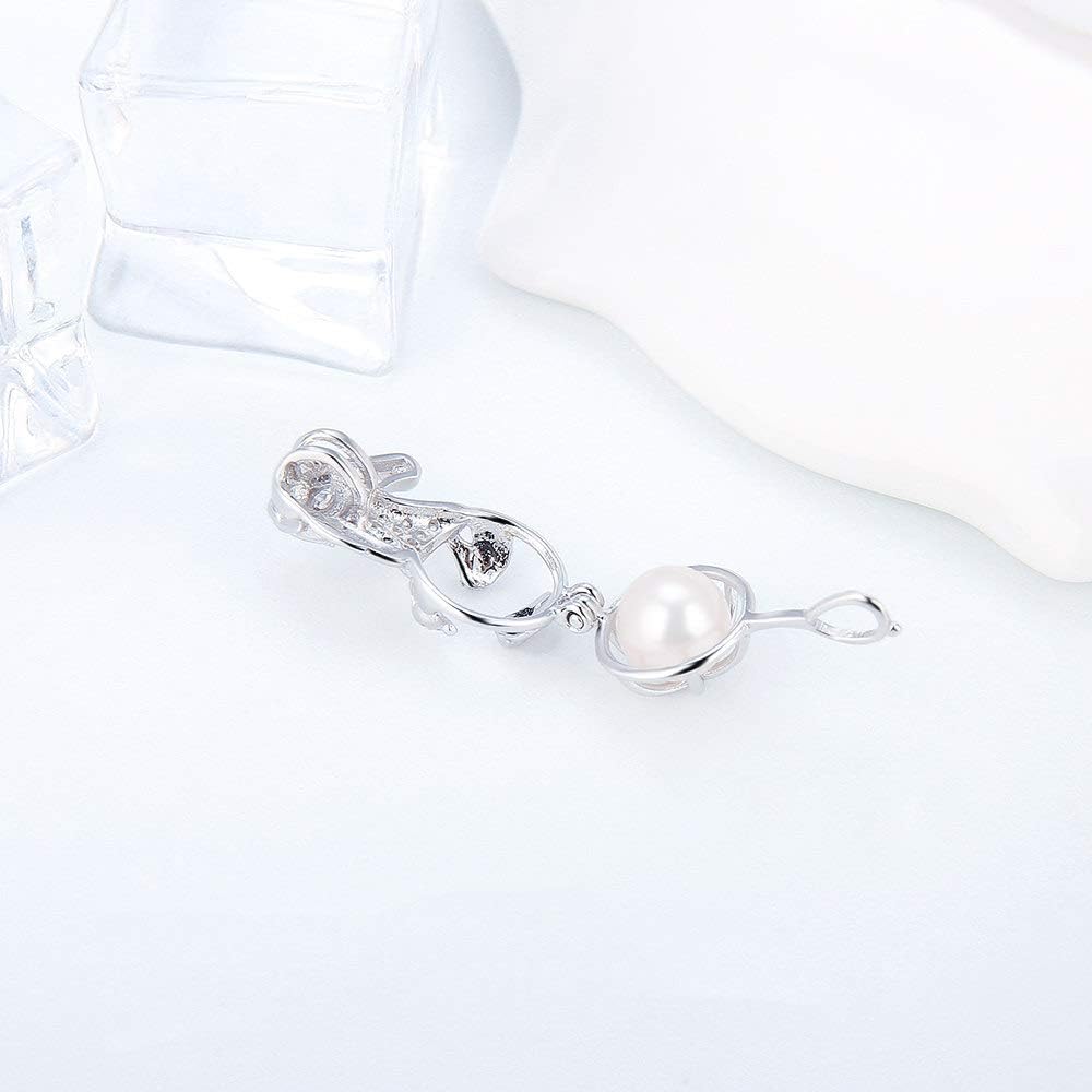 CZ Horse Cage Pendants for Pearl Jewelry Making Sterling Silver, Design Cage Pendants for Women