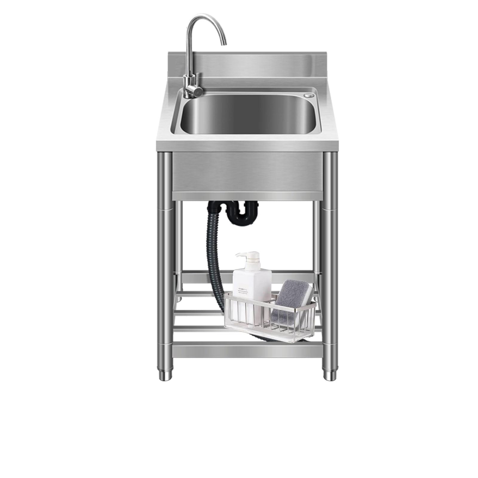 Kitchen Sink/Outdoor Sink Free Standing Sink, Stainless Steel Single