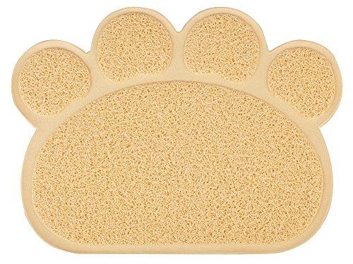 Tappetino Per Lettiera Gatti 40x30 Cm - Impermeabile, Antiscivolo, Beige, Raccolta Granuli