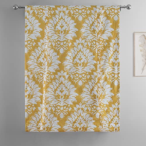 Image of HPD Half Price Drapes Room Darkening Tie Up Curtains 46 X 63 Inch Lacuna Printed Cotton Window Roll Up Balloon Curtain for Living Room, Kitchen PRTW-TUD46A-63 (1 Panel), Lacuna Sun
