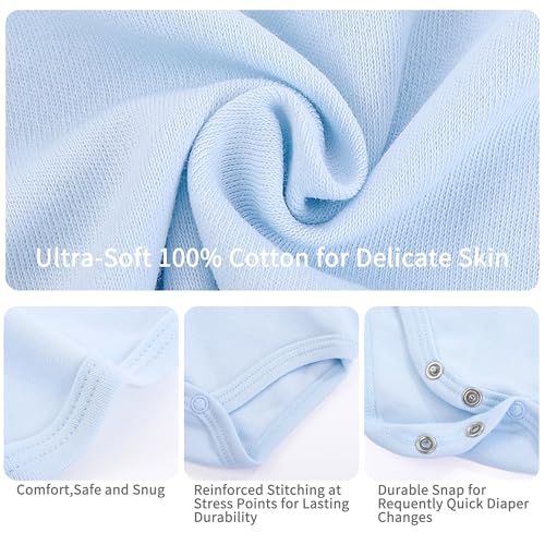 Newborn Baby Bodysuit Set Baby Clothes Set Infant Short Sleeve Cotton One-Piece Outfit with Extender4