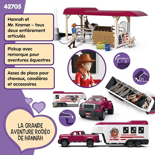 Figurine Pick up et sa grande remorque équestre Schleich 42705 Gamme Horse Club - vue 8