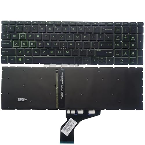 HP Pavilion GAMING 15-CX TPN-C133 15-DK 15T-DK TPN-C141 15-EC TPN-Q229 17-CD TPN-C142 16-A スペイン語/米国ノートパソコンキーボード用(US Green)