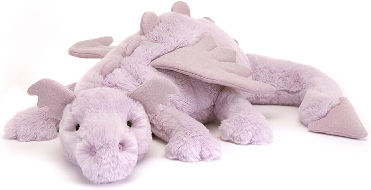 Jellycat Lavender Dragon Stuffed Animal, Huge 26 inches - Mythical Plush Toy - Classic Children's Gift