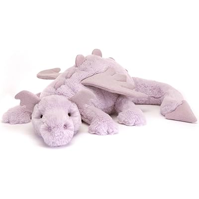 Jellycat Lavender Dragon Stuffed Animal, Huge 26 inches - Mythical Plush Toy - Classic Children's Gift