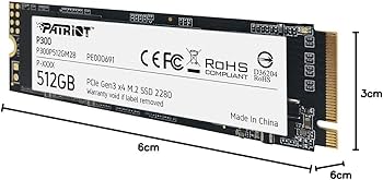 Amazon | Patriot Memory P300 512GB M.2 SSD 2280 NVMe PCIe Gen 3x4