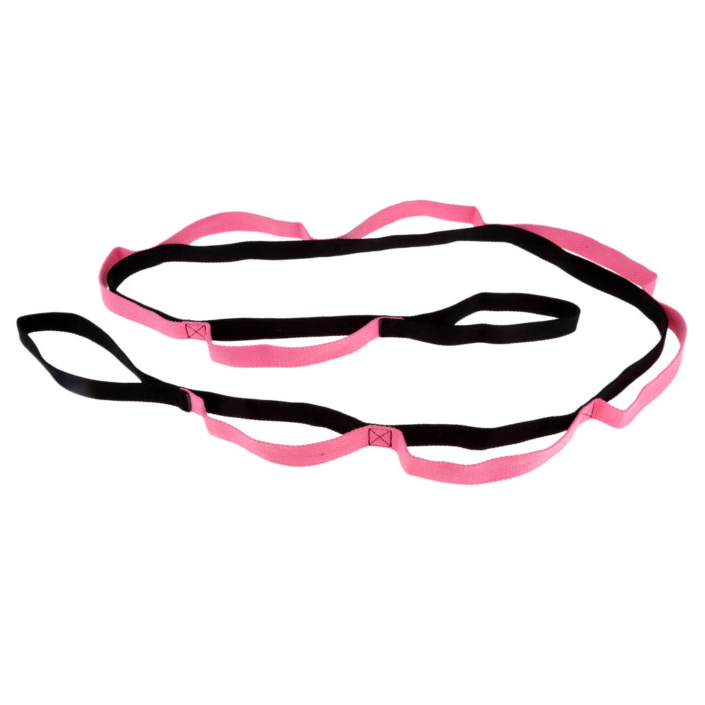 Yogagurt Stretch Yoga Gürtel Band mit Multi Grip Schlaufen Pink und Schwarz