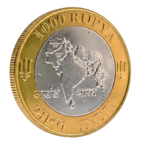 Image of 1000 Rupees, India Fantasy Rare Bi-Metallic Coin (Undivided India)