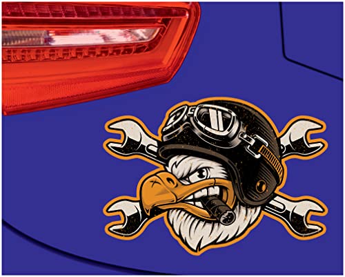Samunshi Vintage Adler Aufkleber Autoaufkleber für Motorrad Fahrrad Roller oder Auto Sticker Chopper Hot Rod Bopper Enduro Motocross Rockabilly Vintage Retro (10x7cm Vintage Adler)