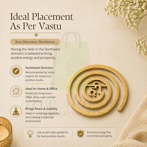 Image of Brass Hii Helix | 4 Inch |Weight of 1 Unit-160 Gram Approx | Energy Booster Vastu Remedy| Vastu Helix Remedy for Zone Correction |Zonal Placement - NW | Pack of 3